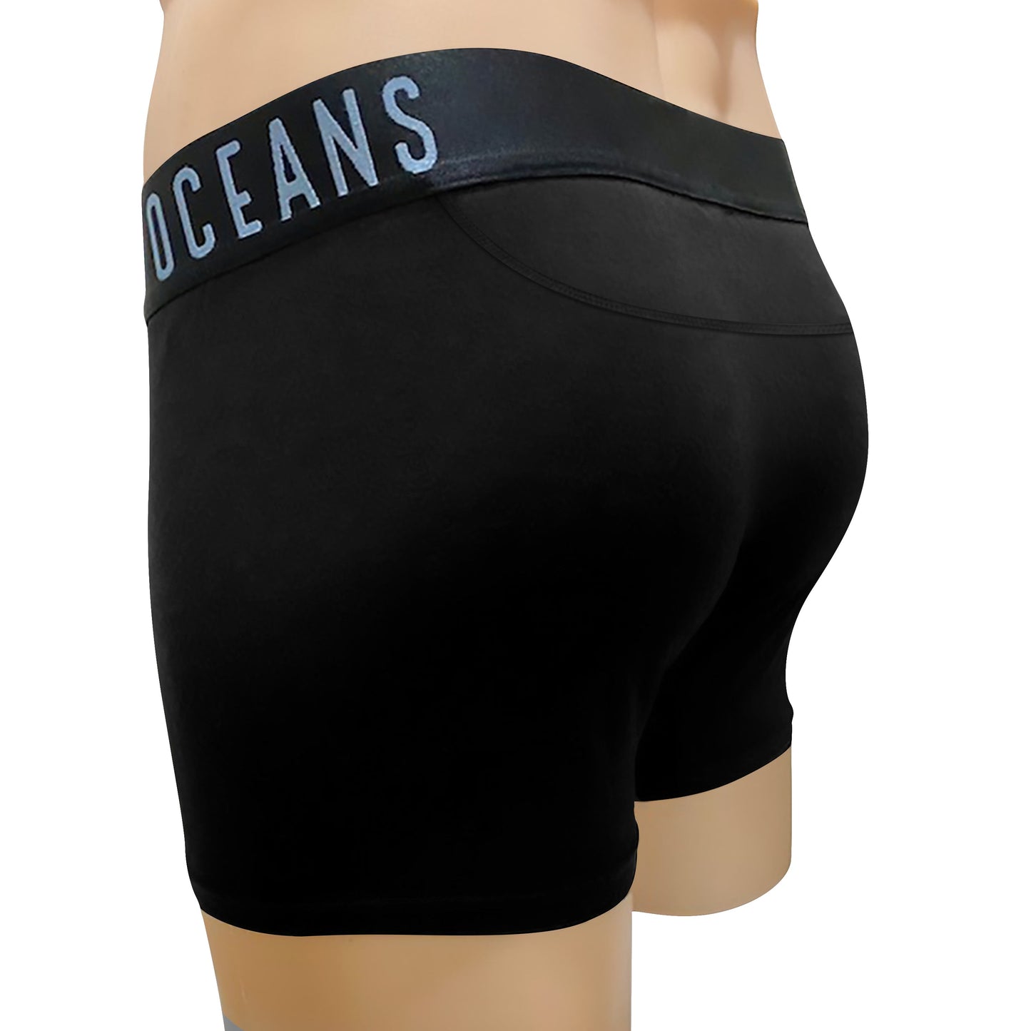 "New Product” mens short black underwear with unique support pouch