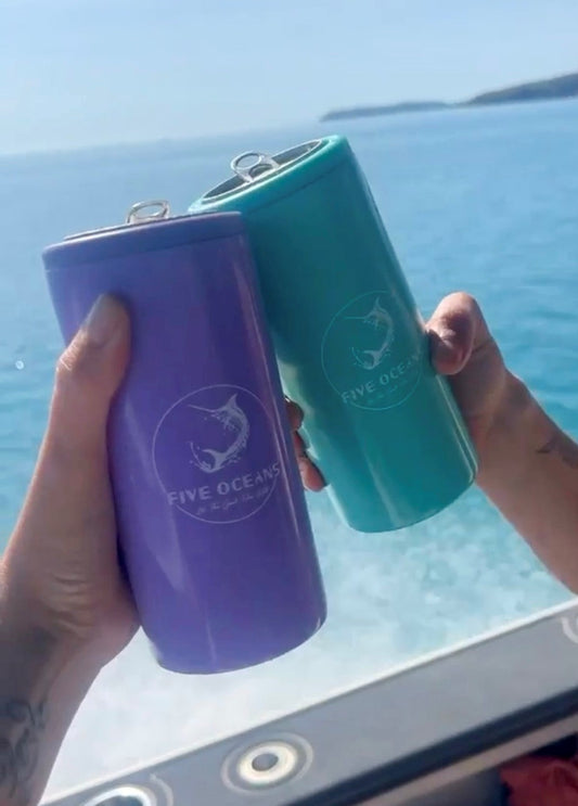 Five Oceans Can coolers- 330ml cans- Aqua