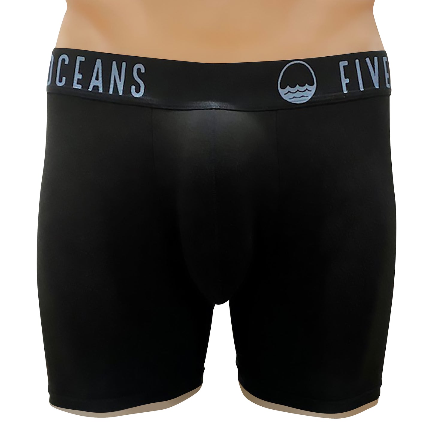 "Comfort in mocean" mens long black underwear