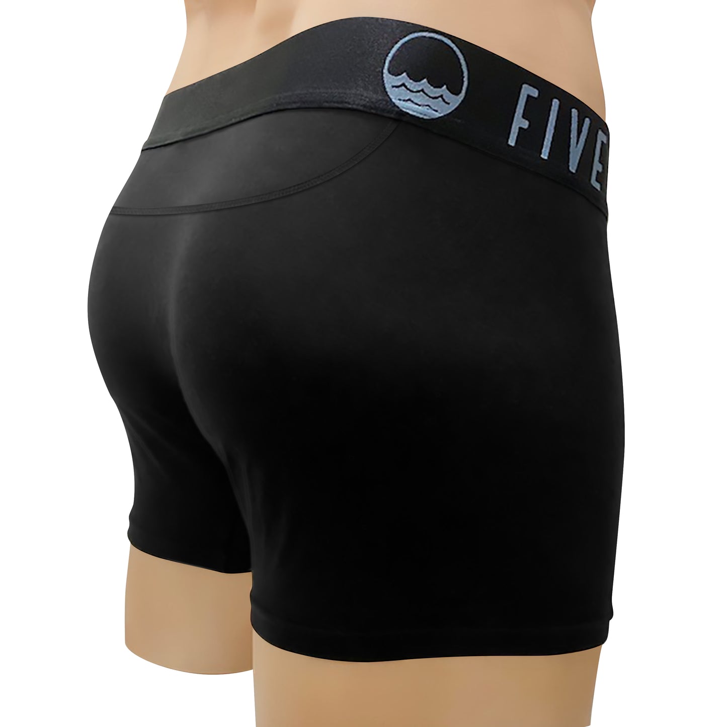 "Bamboo for your buoys" mens short black underwear